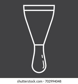 Putty knife line icon, build and repair, spatula sign vector graphics, a linear pattern on a black background, eps 10.