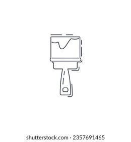 putty knife line icon. construction spatula thin line icon