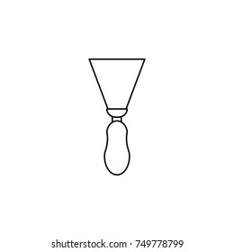 Putty knife line icon on white background