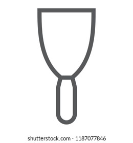 Putty knife line icon, tool and scraper, spatula sign, vector graphics, a linear pattern on a white background, eps 10.