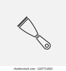 Putty knife line vector icon