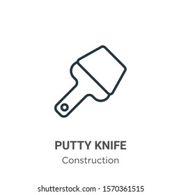 Putty knife outline vector icon. Thin line black putty knife icon, flat vector simple element illustration from editable construction concept isolated on white background