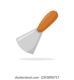 Putty Knife Scraper Cartoon Illustration Isolated on White Background. Flat Vector. Good used for Logo, Icon, Stickers, and etc. - EPS 10 Vector