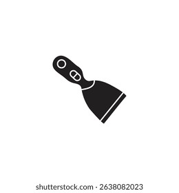 putty knife silhouette illustration of a tool used to apply putty or paste-like materials