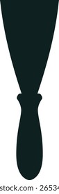 Putty knife silhouette isolated on a white background representing a tool used for applying and smoothing putty or filler in various construction and finishing tasks