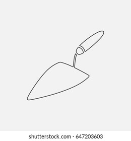 Putty knife simple icon.  Contour illustration.