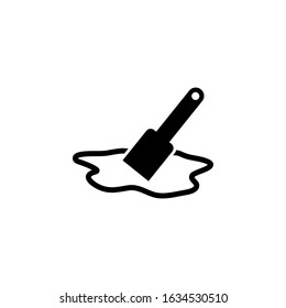 Putty Knife. Spatula Repair Tool. Spackling Paint. Flat Vector Icon illustration. Simple black symbol on white background. 