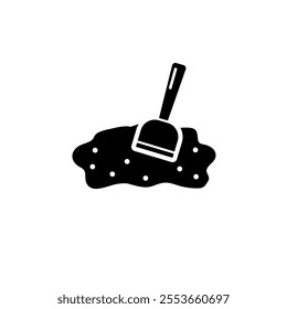 Putty Knife. Spatula Repair Tool. Spackling Paint Solid Flat Vector Icon Isolated on White Background.