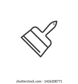 Putty knife tool line icon. linear style sign for mobile concept and web design. Scraper spatula outline vector icon. Symbol, logo illustration. Vector graphics