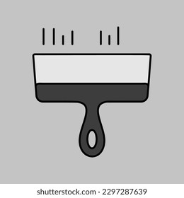 Putty knife tool vector grayscale icon. Construction, repair and building. Graph symbol for your web site design, logo, app, UI