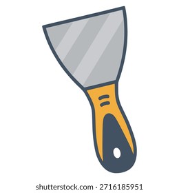 Herramienta de trabajo de construcción de espátula de cuchillo de masilla Diseño de Plantilla de Ilustración vectorial de color plano