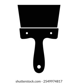 Putty knife vector icon. Spatula for repair and construction. Plastering trowel. Work tool. Black silhouette.