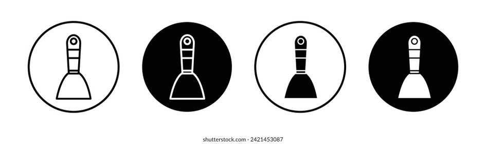 Putty Knife Vector Line Icon Illustration.