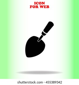 Putty knife web icon. Black illustration on white background
