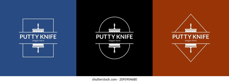 Logo-Set für Putty-Messer. Vektorgrafik.