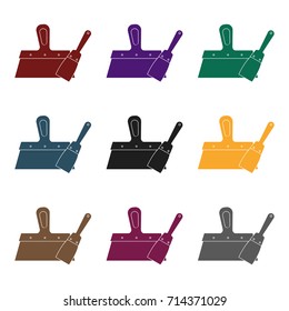 Putty knives icon in black style isolated on white background. Build and repair symbol stock vector illustration.