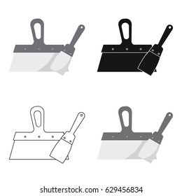 Putty knives icon in cartoon style isolated on white background. Build and repair symbol stock vector illustration.