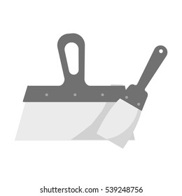 Putty knives icon in monochrome style isolated on white background. Build and repair symbol stock vector illustration.