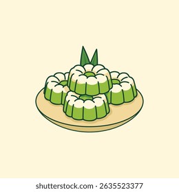 Putu Ayu is an Indonesian steamed pandan cake topped with grated coconut.