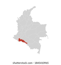 Putumayo Highlighted on Colombia Map Eps 10