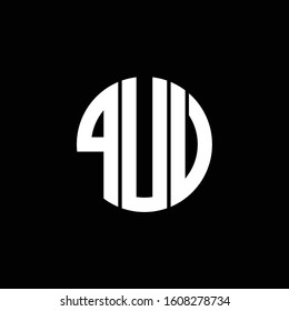 PUV or P initial letters looping linked circle elegant logo 