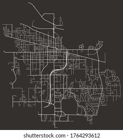 Puyallup, Washington, USA - Urban Vektor Map, Transport Road Network, Innenstadt und Vororte, Stadtzentrum, City Footprint Poster