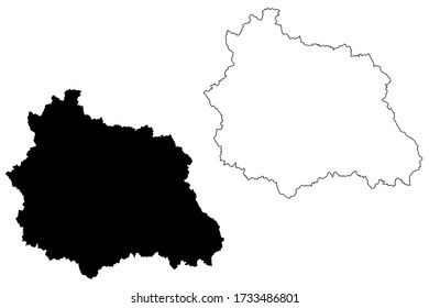 Puy-de-Dome Department (France, French Republic, Auvergne-Rhone-Alpes region, ARA) map vector illustration, scribble sketch Puy de Dome map
