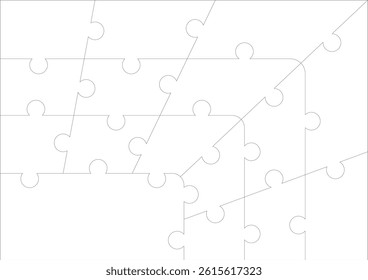 A puzzle of 16 pieces. Square puzzle pieces.