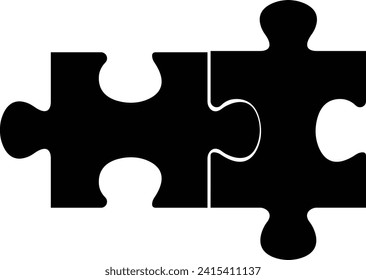 puzzle with 2 pieces or autism awareness flat vector icon, World Autism Awareness Day. Puzzle stock, Puzzle Connection Design, isolated on transparent background, for apps and websites.