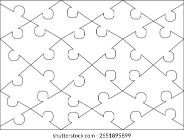 A puzzle of 24 pieces. Triangular and quadrilateral puzzles. A3, A4, A5...