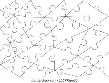 A puzzle of 37 pieces. Triangular and quadrilateral puzzles. A3, A4, A5...