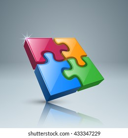 Puzzle 3d icon.