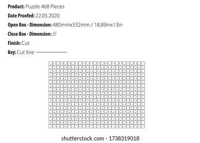 Puzzle 468 Pieces B3 format template cut - die cut - vector