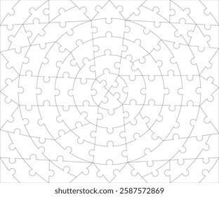 A puzzle of 92 pieces. Triangular and quadrilateral puzzles. 