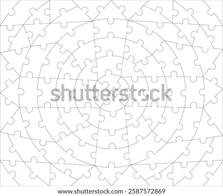 A puzzle of 92 pieces. Triangular and quadrilateral puzzles. 