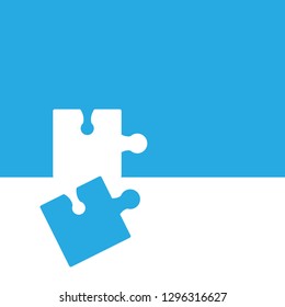 Puzzle abstrakten Hintergrund, blau und weiß Farben. Vektorgrafik