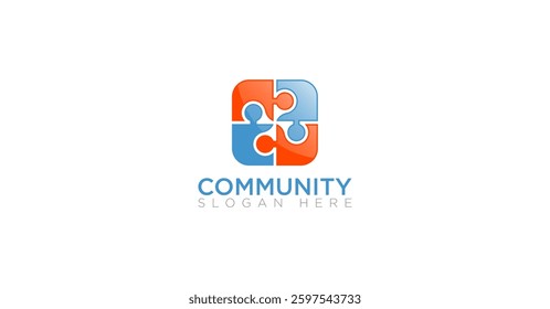 Puzzle Abstract Community Teamwork Logo