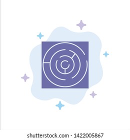 Puzzle, Arrow, Strategy, Target, Point Blue Icon on Abstract Cloud Background