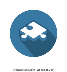 Puzzle. Assembly button. Compleсtation.  Vector linear illustration icon isolated on white background.