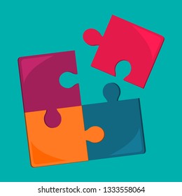puzzle for autism day concept vector illustration