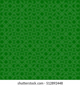 Puzzle background, banner, blank. Vector jigsaw section template. Background with puzzle 400 green separate pieces, mosaic, details, tiles, parts. Square outline abstract jigsaw. Game group detail.