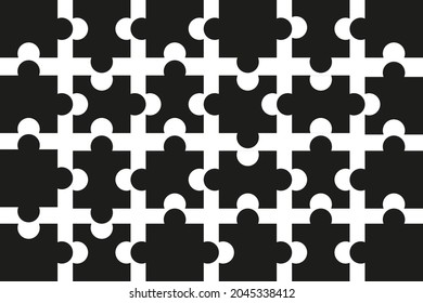 Puzzle background, black color. Vector illustration in flat design