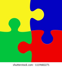 Puzzle background. Jigsaw backdrop for web site, marketing, app,banner and logo template. Colorful modern puzzle. Creative art concept, vector illustration, eps 10