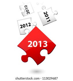 Puzzle-Hintergrund Neues Jahr 2013, Vektorgrafik
