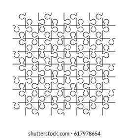 Puzzle background pattern. Many step circle business card. A lot of piece flat puzzle presentation. Section compare service banner. Vector illustration template color shape. Abstract Background