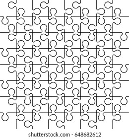 Puzzle background pattern. Many step circle business card. A lot of piece flat puzzle presentation. Section compare service banner.