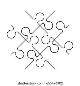 Puzzle background pattern. Many step circle business card. A lot of piece flat puzzle presentation. Vector illustration template puzzle shape. Abstract Background