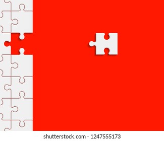 Puzzle banner presentation. Abstract puzzle infographic template with explanatory text field business statistics. Vector pieces puzzles illustration. Section compare service banner background