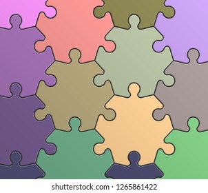 Puzzle banner presentation. Abstract puzzle infographic template with explanatory text field business statistics. Vector pieces puzzles illustration. Section compare service banner background