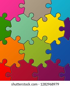 Puzzle banner presentation. Abstract puzzle infographic template with explanatory text field business statistics. Vector pieces puzzles illustration. Section compare service banner background